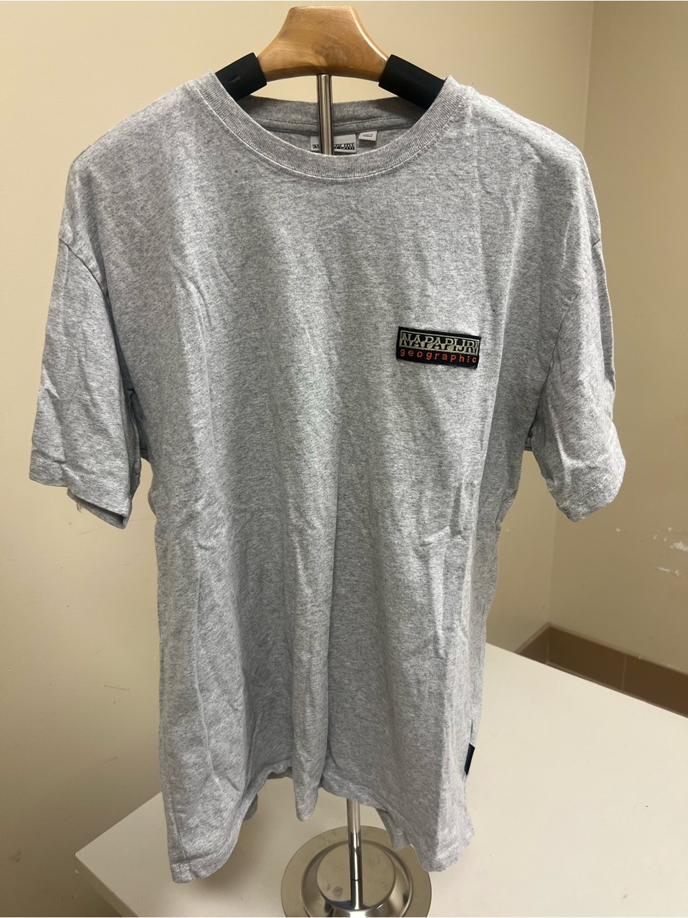 Napapijri Heather Gray Logo Short Sleeve Tee